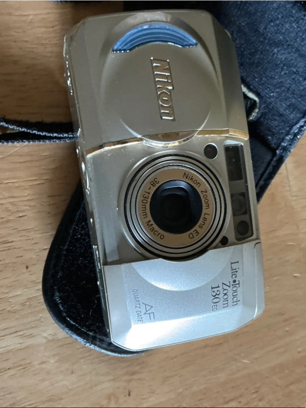 Nikon Silver Compact Digital Camera with Blue Accent